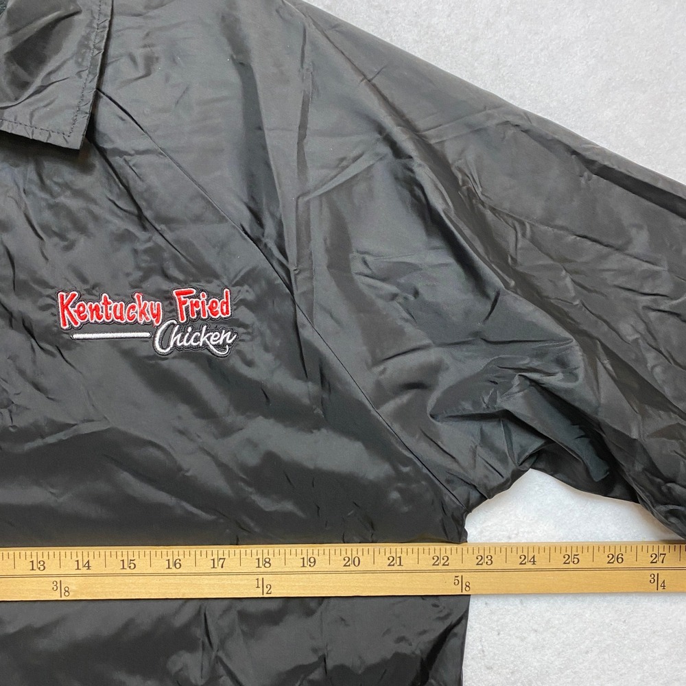 Kentucky Fried Chicken Jacket Mens Small Black Windbreaker KFC Coach - Picture 6 of 10